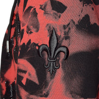 Červená tepláková bunda Skull čierna