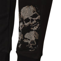 Malé strieborné tepláky Skull čierne